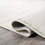 JONATHAN Y Haze Solid Low-Pile Cream 6' Round Indoor Area Rug, Coastal,Bohemian,Minimalist,Classic, Easy-Cleaning for Living Room,Bedroom,Kitchen,Pet Friendly,Non-Shedding (SEU100T-6R)