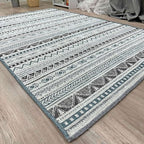 Alfa Rich 4x6 Blue Gray White Washable Area Rugs for Living Room Bedroom Kitchen Cotton Decor Rug