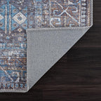 Bloom Rugs Washable 12 ft Runner - Slate Gray/Blue Traditional Runner for Entryway, Hallway, Bathroom, and Kitchen - Exact Size: 2.5' x 12'