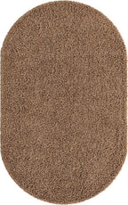Unique Loom Solid Shag Collection Area Rug (5' 1" x 8' Oval, Sandy Brown)