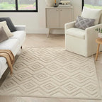 Nourison Home Versatile Cream 5' x 7' Area Rug - Easy Clean, Non Shedding, Bed Room, Living Room, Dining Room, Kitchen (5' x 7')