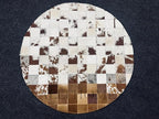 Handmade Pure Cowhide Round Leather Rug for Living Room Bedroom Rug (6X6)
