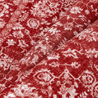 Christmas Area Rug 2x3 Red Washable Entryway Non Slip Small Carpet Holiday Door Mat Vintage Distressed Floral Accent Rug Low Pile Soft Thin Xmas Doormat for Bathroom Laundry Kitchen