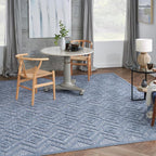Nourison Home Versatile Denim Blue 9' x 12' Area Rug - Easy Clean, Non Shedding, Bed Room, Living Room, Dining Room, Kitchen (9' x 12')