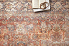 Loloi Layla Collection LAY-02 Spice/Marine 2'-6" x 12'-0" .13" Thick Runner Rug, Soft, Durable, Vintage Inspired, Distressed, Low Pile, Non-Shedding, Easy Clean, Printed, Living Room Rug