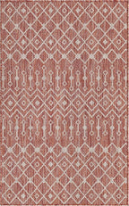 Unique Loom Outdoor Trellis Collection Area Rug - Tribal Trellis (3' 3" x 5' 3" Rectangle, Rust Red/ Ivory)