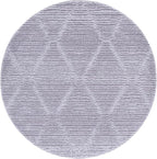 SAFAVIEH Marrakesh Collection Area Rug - 3' Round, Grey, Geometric Design, Ideal for High Traffic Areas in Living Room, Bedroom, Dining (MRK517F)