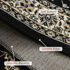 XWZO Entryway Area Rug 2x3ft — Soft Low Pile Door Floor Mat with Non-Slip Backing for Bedroom Bathroom Kitchen Laundry, Spill Resistant Washable Small Indoor Carpet for Doorway & Entrance, Black