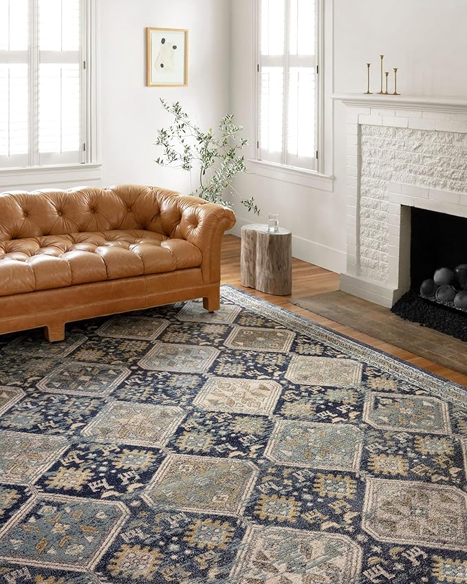 Loloi Jocelyn Collection JOC-02 Navy/Blue 9'-6" x 12'-6" .38" Thick Area Rug