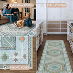 Fame Living Washable Area Rug. Modern Farmhouse. Vintage. Turkish. Bohemian. Distressed. Oriental. Traditional. Rugs for Living Room. Dining. Bedroom. Office. Entryway. Foyer. (856GG, 2'5" x 6'5")