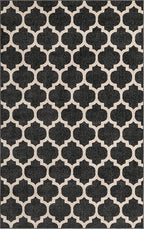 Rugs.com Lattice Collection Rug – 5' x 8' Black Medium Rug Perfect for Bedrooms, Dining Rooms, Living Rooms