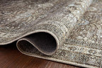 Loloi Layla Collection LAY-13 Antique/Moss 2'-0" x 5'-0" .13" Thick Accent Rug, Soft, Durable, Vintage Inspired, Distressed, Low Pile, Non-Shedding, Easy Clean, Printed, Living Room Rug