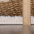 Hauteloom Zane Living Room, Bedroom Area Rug - Plush Pile - Cream - 6'7" x 9'