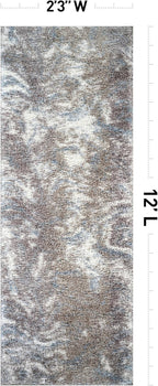Rugshop Abstract Marble Shag Runner Rug Blue 2' 3" x 12' Great for Long Hallways, Open Entryways, or Galley Kitchens