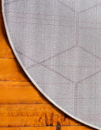 Unique Loom Trellis Frieze Collection Area Rug - Geometric (6' Round, Ivory/ Gray)