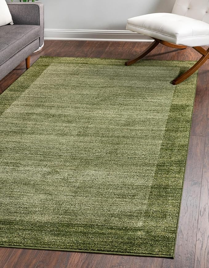 Rugs.com Angelica Collection Rug – 8' x 11' Light Green Medium Rug Perfect for Living Rooms, Large Dining Rooms, Open Floorplans