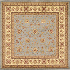 Unique Loom Voyage Collection Traditional Oriental Classic Intricate Design Area Rug (8' 0 x 8' 0 Square, Light Blue/Gold)