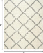 SAFAVIEH Dallas Shag Collection Area Rug - 6' x 9', Ivory & Grey, Trellis Design, Non-Shedding & Easy Care, 1.5-inch Thick Ideal for High Traffic Areas in Living Room, Bedroom (SGD257F)
