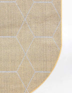 Unique Loom Trellis Frieze Collection Area Rug - Geometric (3' x 5' Oval, Yellow/ Ivory)
