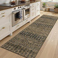 2x8 Machine Washable Runner Rug, Kitchen Hallway Area Rug, Brown Black Vintage Moroccan Rug Ultra Non-Slip Low Pile Soft Faux Wool Carpet, Kids and Pets Friendly for Bedroom Entryway Bedside Decor Rug