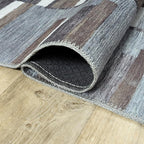 Bloom Rugs Washable Non-Slip 8' x 10' Rug - Blue/Brown Striped Area Rug for Living Room, Bedroom, Dining Room, and Kitchen - Exact Size: 8' x 10'