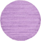Unique Loom Solid Shag Collection Area Rug (8' Round, Lilac)