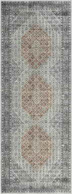 Keen Home Design 2x7 Rug - Machine Washable Runner Rug with Non-Slip Backing, Ideal for Hallway, Entryway, Kitchen, Laundry Room - Vintage, Easy Clean, Durable, Low Pile - (2'6" x 7')