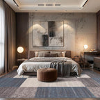Rugshop Contemporary Blue Geometric Boxes Non-Slip Area Rug Non-Shedding for Living Room, Dining Room and Office, 10' x 14'