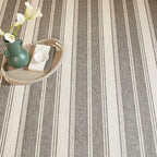 Dash & Albert Bowman Stripe Grey Machine Washable Rug, 4 X 6 Feet, Grey Stripe Pattern
