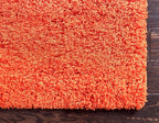 Unique Loom Solid Shag Collection Area Rug (7' 10" x 10' Rectangle, Tiger Orange)