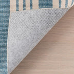 Dash & Albert Talos Blue Machine Washable Rug, 8.5 X 11.5 Feet, Blue/Ivory Stripe Pattern