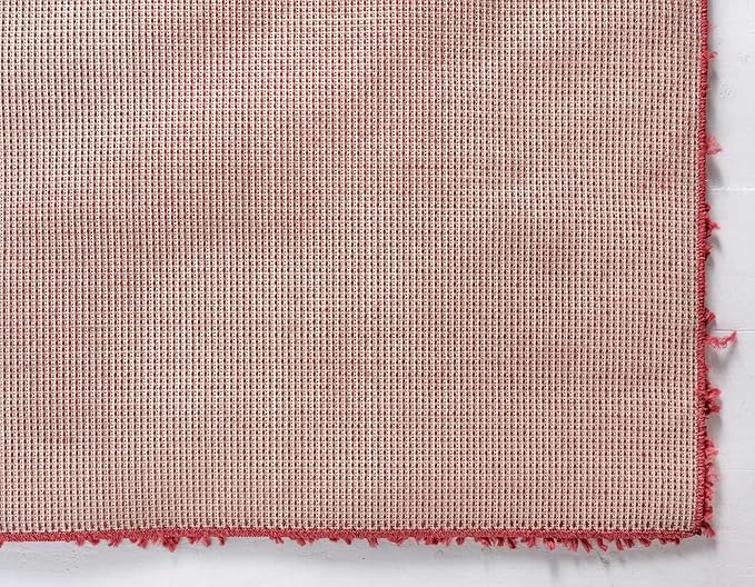 Unique Loom Davos Shag Collection Area Rug - Solid (4' 1" x 6' 1" Rectangle, Poppy)