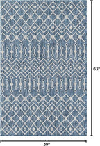 Unique Loom Outdoor Trellis Collection Area Rug - Tribal Trellis (3' 3" x 5' 3" Rectangle, Blue/ Ivory)