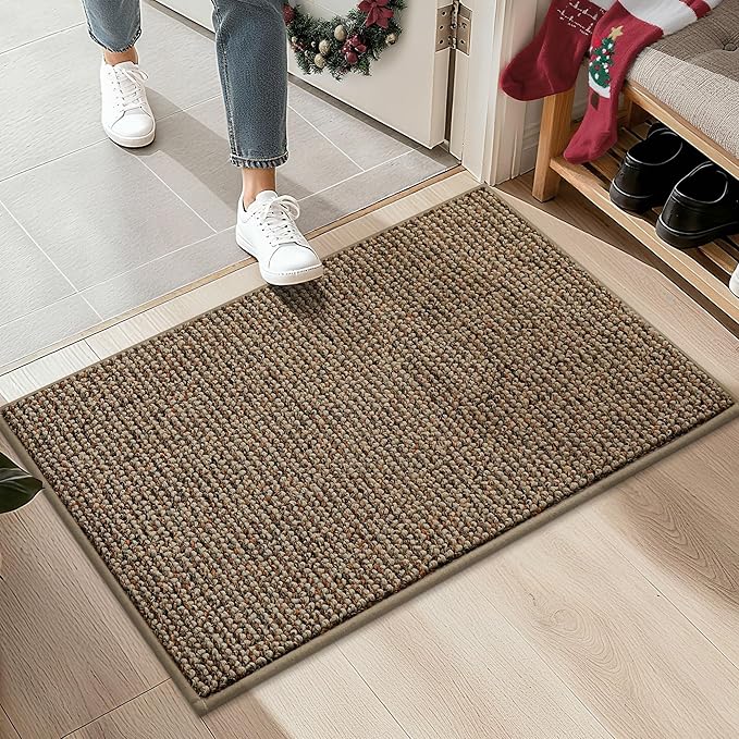 BEQHAUSE 20"x32" Entryway Rug Indoor Door Mat Non-Slip Washable, Hallway Rugs Absorbent & Stain Resist Hall Carpet Runner Rugs for Entryway, Front Door Floor Mats Laundry Room Rugs for Entry, Taupe
