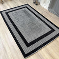 Alfa Rich 5x8 Black Washable Area Rugs for Living Room Bedroom Kitchen Cotton Pet Friendly Rug