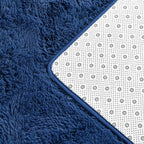 Large Shag Area Rugs 10 x 14, Plush Fuzzy Rugs for Living Room, Ultra Soft Fluffy Furry Rug for Bedroom, Anti-Skid Indoor Solid Carpet Nursery Rugs for Kids Room Home Decor, Navy Blue