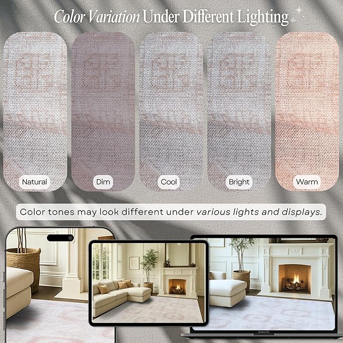 Fame Rugs Turkish Rug. Washable Vintage Oriental Antique Inspired Traditional Doormat Small Modern Area Rugs Luxury Entryway Entry Bedroom Bathroom Kitchen (405CB, 2'5 x 6'9)