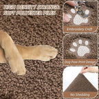 BEQHAUSE Dog Door Mat for Muddy Paws 32"x70" Dirt Trapper Absorbent Doormat Non Slip Entryway Rugs Washable Stain Resistant Welcome Floor Mat Soft Low-Profile for Front Back Door, Brown