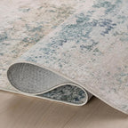 Dash & Albert Blaire Mineral Machine Washable Rug, 7.5 X 9.5 Feet, Multicolored/Blue Graphic Pattern
