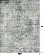 Large Slate Blue Rug for Dining Room Table - Neatral Farmhouse 9x12 Area Rug for Living Room, Bedroom Under Bed, Non Slip with Rubber Backing & Stain Resistant Dark Gray Décor