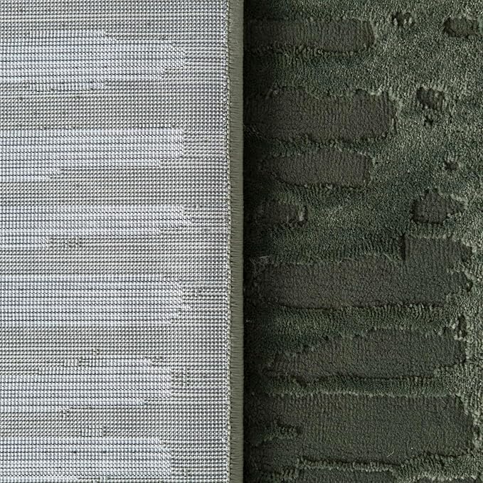 Revival Rugs Shell 2'7"x4'11" Machine Washable Area Rug for Kitchen Bedroom - 100% Recycled Oeko-TEX Certified, Medium Pile, Green