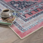 Fame Rugs Turkish Rug. Washable Vintage Oriental Antique Inspired Traditional Doormat Small Modern Area Rugs Luxury Entryway Entry Bedroom Bathroom Kitchen (399TN, 2' x 3')