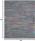 SAFAVIEH Rag Rug Collection Area Rug - 10' x 14', Aqua & Multi, Handmade Boho Stripe Cotton, Ideal for High Traffic Areas in Living Room, Bedroom (RAR121K)