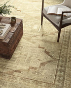 Loloi Magnolia Home by Joanna Gaines Sinclair Collection SIN-02 Khaki/Tobacco 2'-3" x 11'-6", .25" Pile Height, Machine Washable, Runner Rug