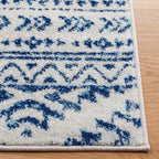 SAFAVIEH Tulum Collection Area Rug - 3' Square, Ivory & Navy, Moroccan Boho Tribal Design, Non-Shedding & Easy to Clean, Ideal for Entryway, Foyer, Accent Space, Bedroom (TUL272D)