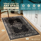 Istana 3x5 Area Rug - Black Modern Rugs for Living Room 3x5 - Foldable Rugs for Bedroom/Living Room Rug - Stain Resistant Washable Rug - Eco-Friendly Small Area Rugs