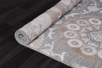 CAMILSON Indoor Outdoor Rug 9x12 Bohemian Medallion Floral Area Rugs for Indoor and Outdoor Patios Easy-Cleaning Non-Shedding Living Room Garden and Kitchen Washable Outside Carpet (9 x 12 / Beige)