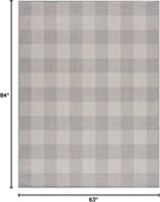 CAMILSON Outdoor Rug - Modern Area Rugs for Indoor and Outdoor Patios, Kitchen and Hallway mats - Easy Cleaning Non Shedding Washable Outside Carpet (5x7, Buffalo - Grey/White)