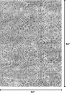 vivorug Round Rug 5ft Vintage-Inspired Round Area Rug Non-Slip Indoor Carpet for Living Room Bedroom Entryway, Stain Resistant Home Decor Circle Rug, Grey Medallion