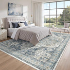 zesthome 10x12 Area Rugs-Washable Rug for Living Room, Non-Slip Backing Rugs, Stain Resistant 10x12 Rug for Bedroom, Ultra-Thin Low Pile Rugs, Vintage Large Home Decor